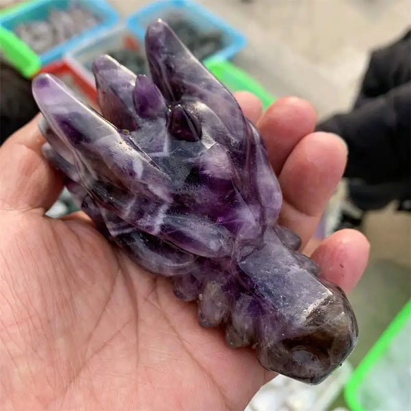 Purple Dream Amethyst Dragon Skull-ToShay.org