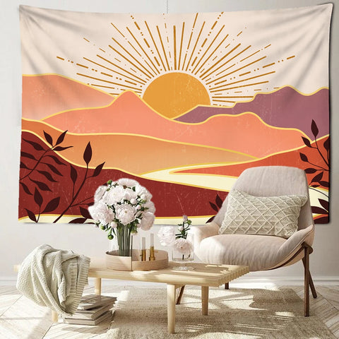 Mountain Sunrise Art Tapestry-ToShay.org