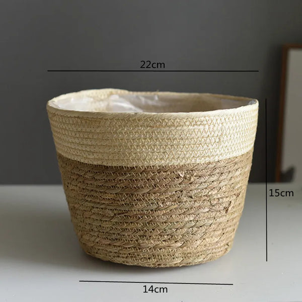 Straw Pot Plant Basket-ToShay.org