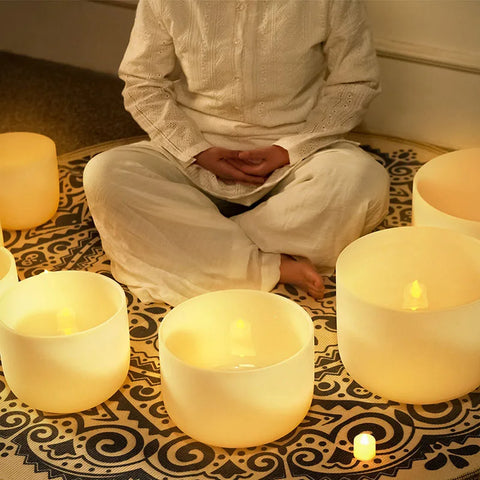 White Frosted Crystal Bowl-ToShay.org