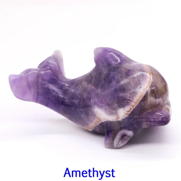 Mixed Crystal Dolphin Statue-ToShay.org