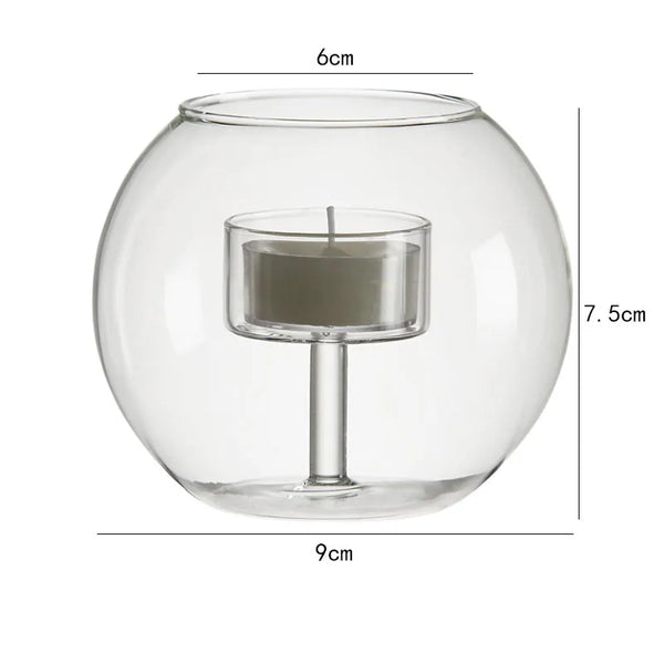 Clear Glass Candle Holders-ToShay.org