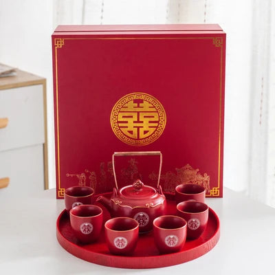 Red Ceramic Tea Sets-ToShay.org