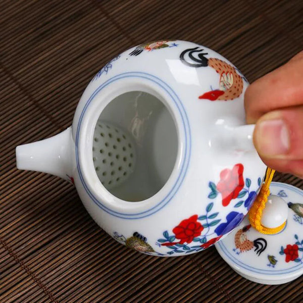 White Painted Porcelain Tea Pot-ToShay.org