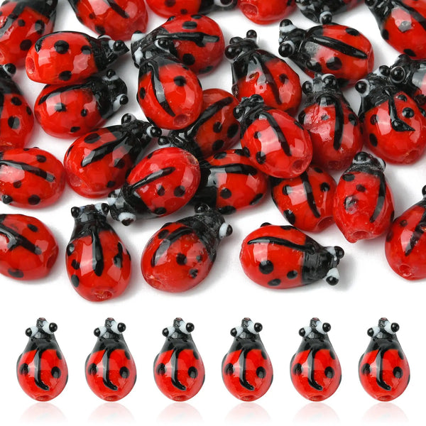 Ladybug Lampwork Beads-ToShay.org