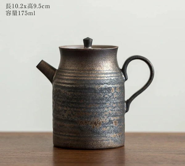 Rust Gilt Glaze Stoneware Tea Pot-ToShay.org