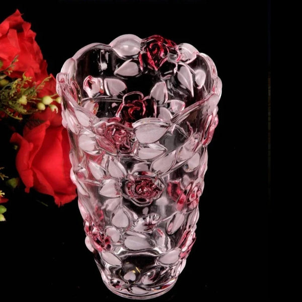 Crystal Glass Rose Vase-ToShay.org