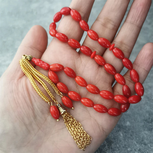 Red Coral Stone Prayer Beads-ToShay.org