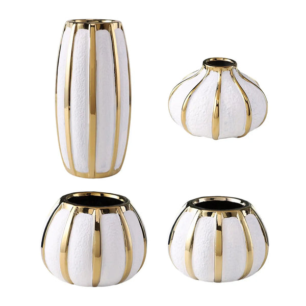 White Gold Ceramic Vases-ToShay.org