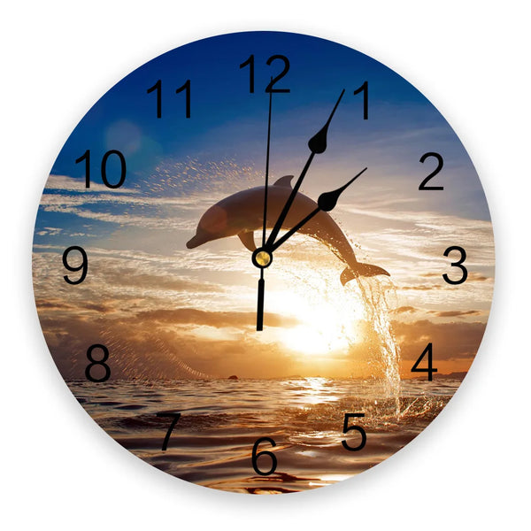 Sea Wave Dolphin Wall Clock-ToShay.org