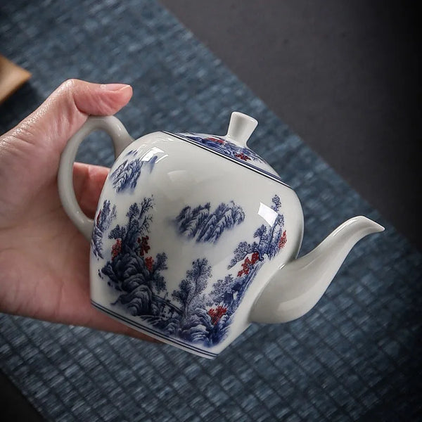 Blue White Porcelain Teapot-ToShay.org