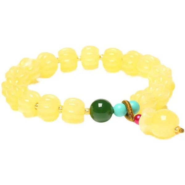 Yellow Beeswax Bead Bracelet-ToShay.org