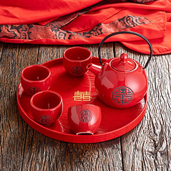 Red Ceramic Tea Sets-ToShay.org