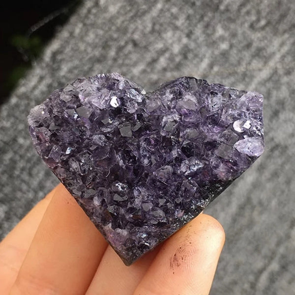 Purple Amethyst Cluster Heart-ToShay.org