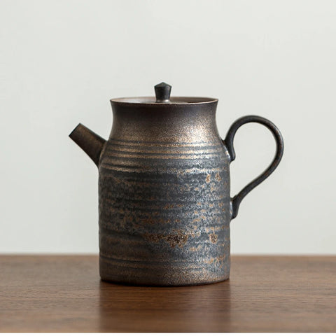 Rust Gilt Glaze Stoneware Tea Pot-ToShay.org