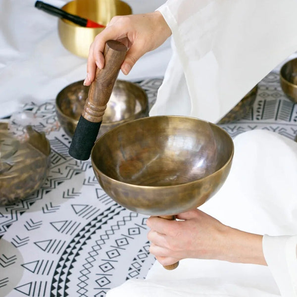 Tibetan Brass Handle Singing Bowl-ToShay.org