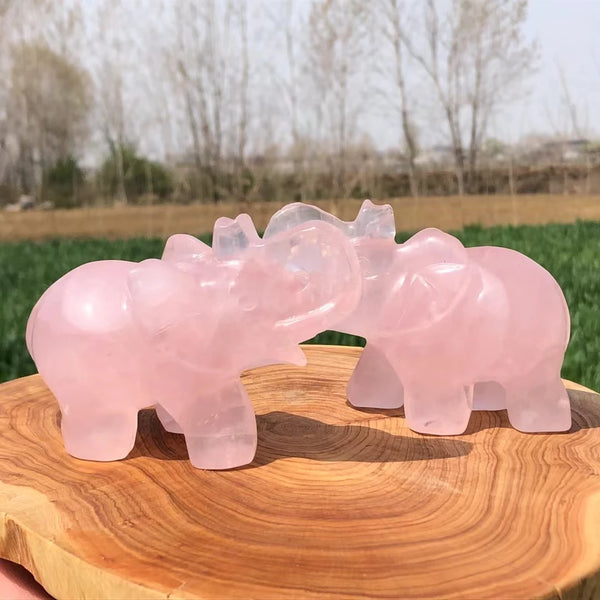 Pink Rose Quartz Elephant-ToShay.org