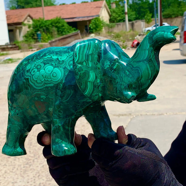 Green Malachite Elephant-ToShay.org