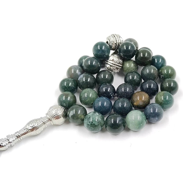 Green Watergrass Agate Prayer Beads-ToShay.org