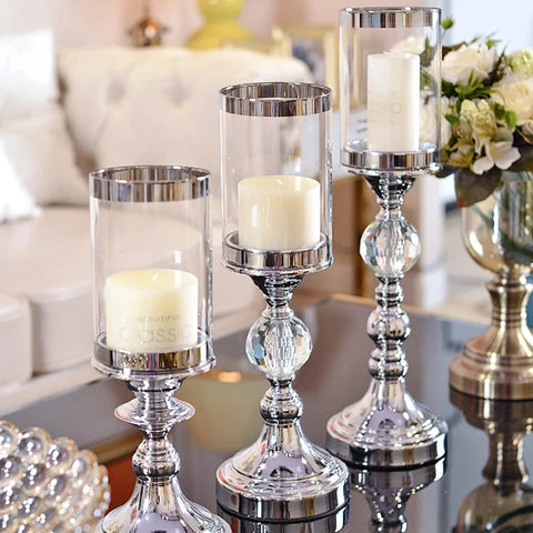 Crystal Glass Candle Holders-ToShay.org