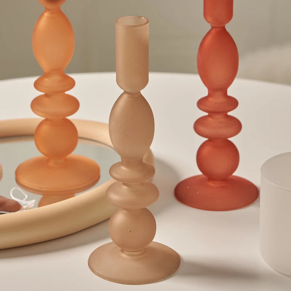 Glass Coloured Candlesticks-ToShay.org