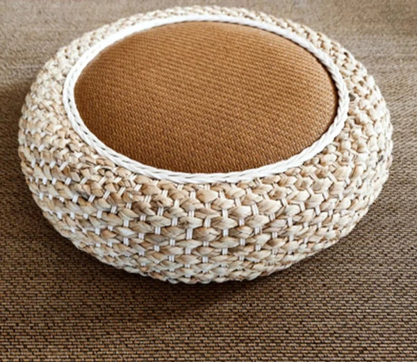 Weave Straw Pouf-ToShay.org