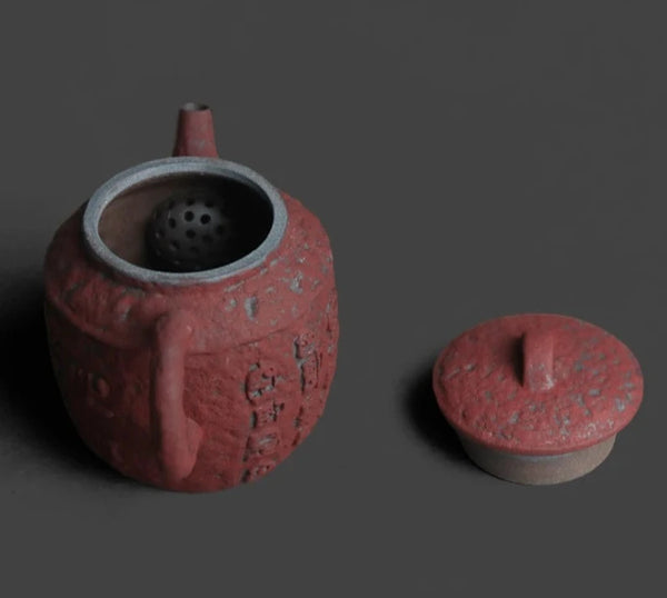 Red Rough Clay Scripture Teapot-ToShay.org