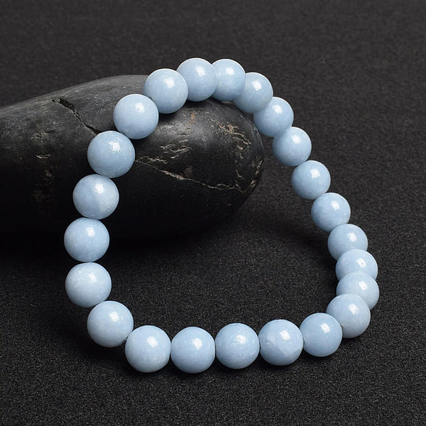 Blue Angelite Bead Bracelets-ToShay.org