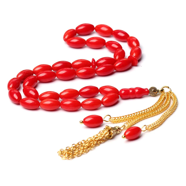 Red Coral Stone Prayer Beads-ToShay.org