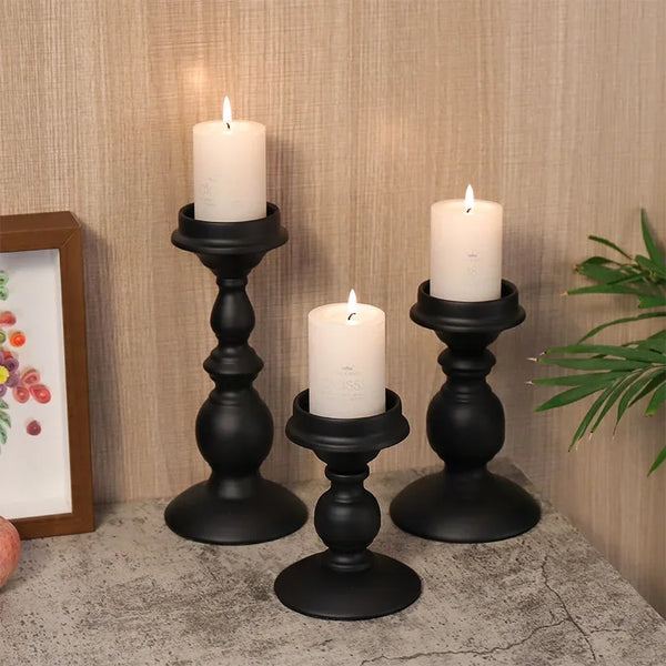 Black Iron Candle Holder-ToShay.org