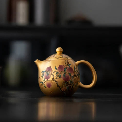 Gold Porcelain Teapot-ToShay.org