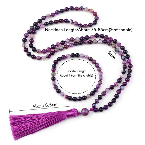 Purple Crystal Mala Beads-ToShay.org