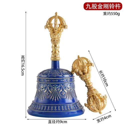 Blue Vajra Hand Bell-ToShay.org