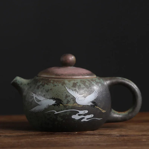 Crane Pottery Tea Pot-ToShay.org