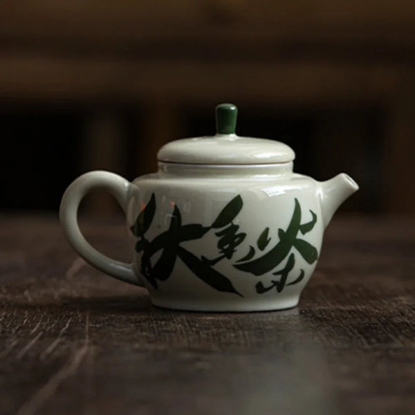 Glazed Ceramic Painted Teapot-ToShay.org