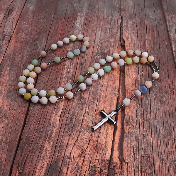 Blue Amazonite Rosary Beads-ToShay.org