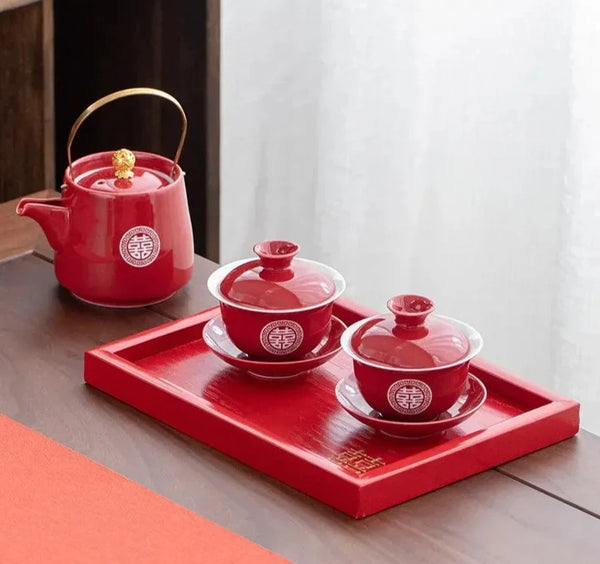 Red Ceramic Tea Sets-ToShay.org