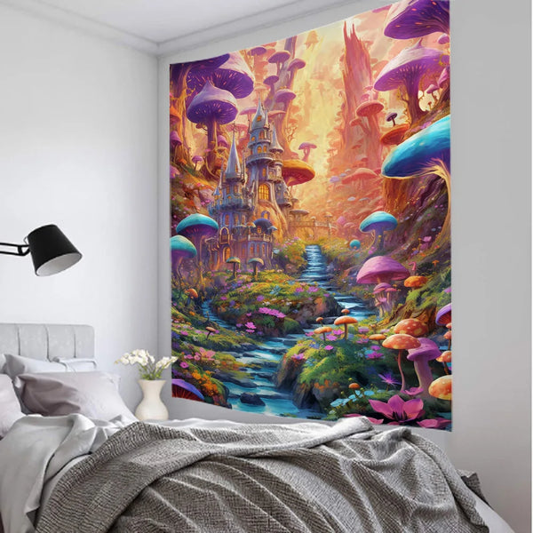 Mushroom Art Tapestry-ToShay.org