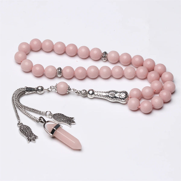 Pink Luminous Stone Prayer Beads-ToShay.org