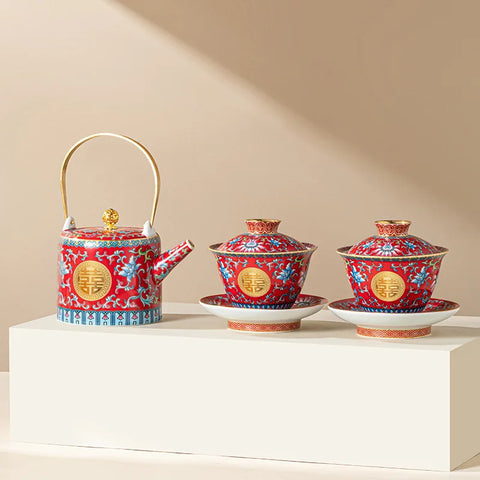 Red Ceramic Tea Sets-ToShay.org