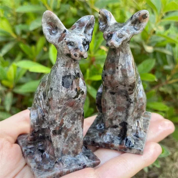 Grey Yooperlite Cat Statue-ToShay.org