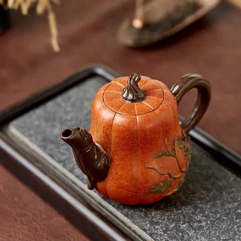 Pumpkin Clay Tea Pot-ToShay.org