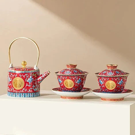 Red Ceramic Tea Sets-ToShay.org