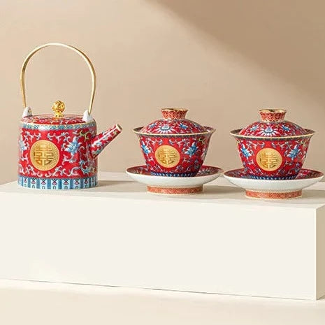 Red Ceramic Tea Sets-ToShay.org