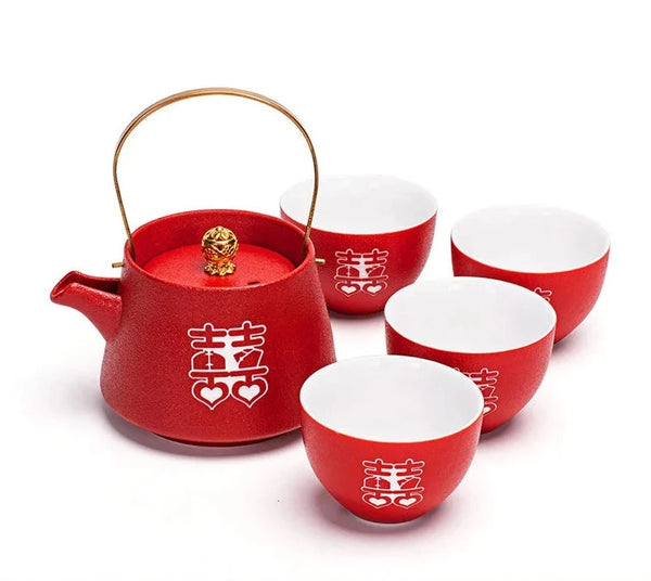 Red Ceramic Tea Sets-ToShay.org