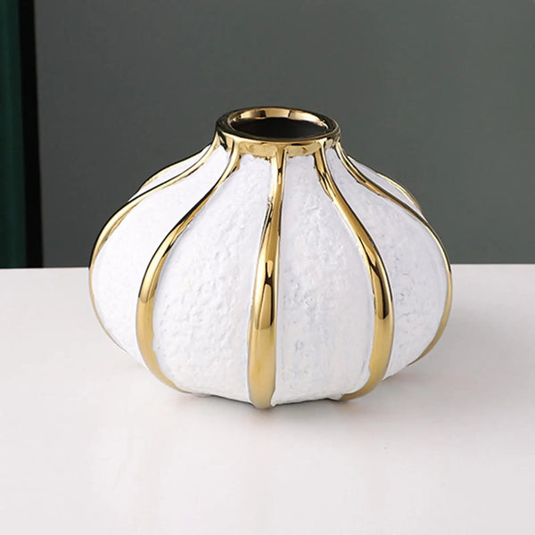 White Gold Ceramic Vases-ToShay.org