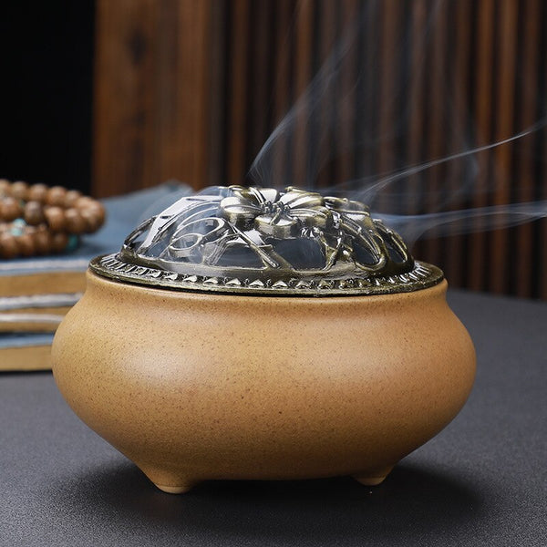 Glazed Celadon Incense Burner-ToShay.org