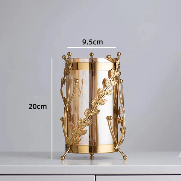 Gold Glass Candle Holder-ToShay.org