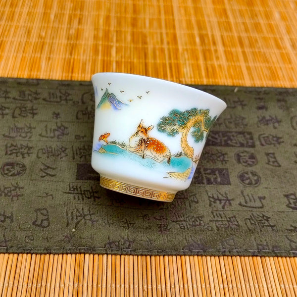 White Painted Ceramic Tea Cup-ToShay.org