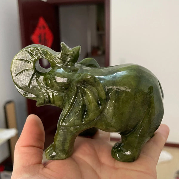 Green Jade Elephant Statue-ToShay.org